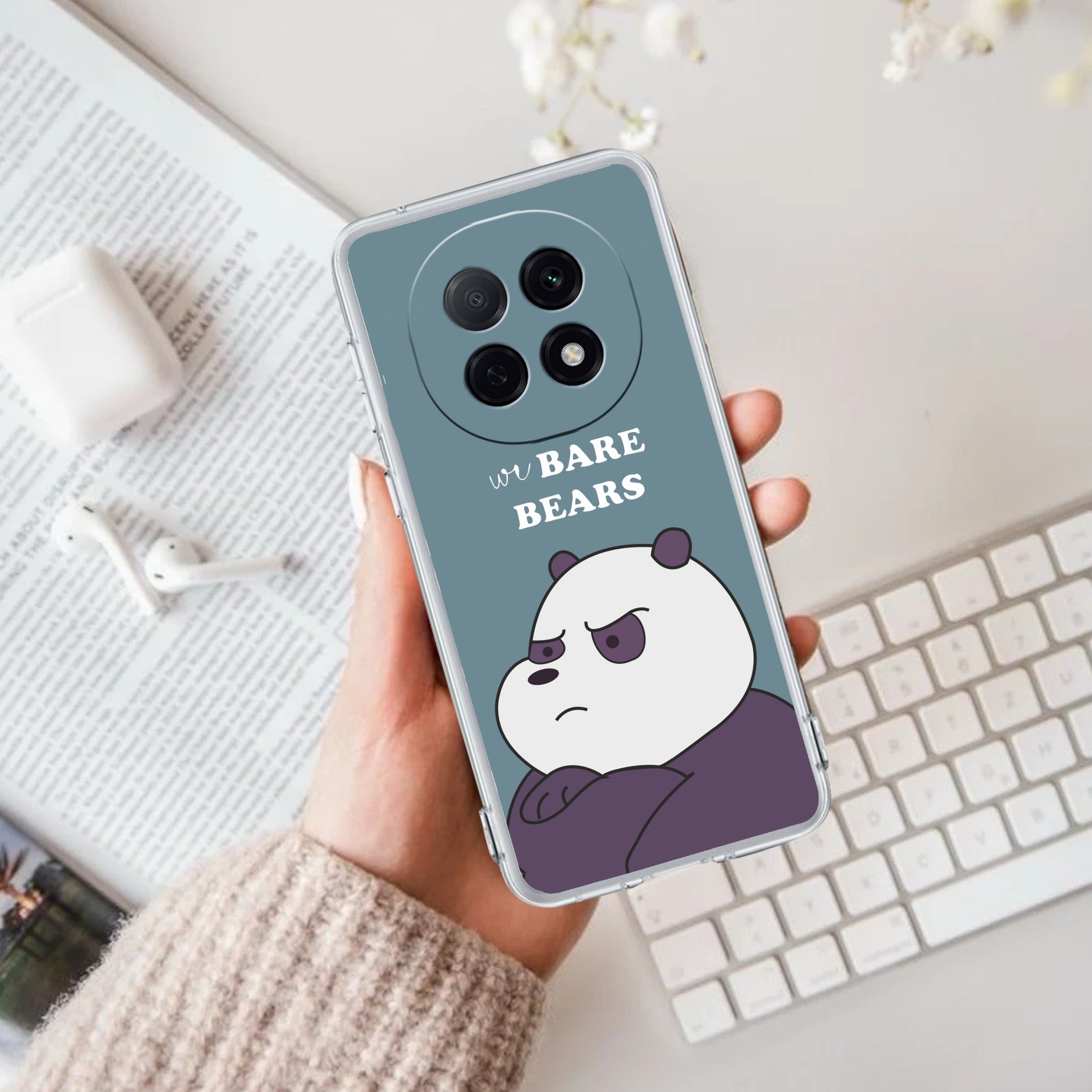 We Bare Bears Transparent Silicon Case Blue For Oppo F29 Pro 5G