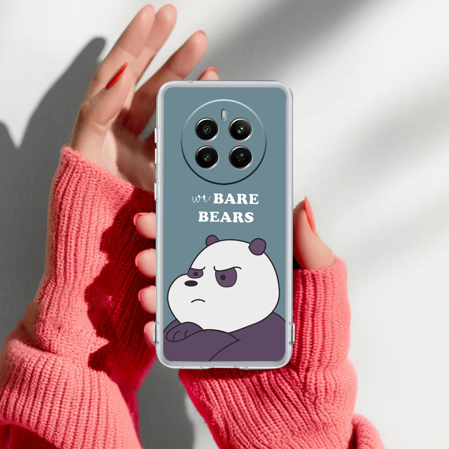 We Bare Bears Anti Yelllow Case Blue For Realme 12 Pro 5G