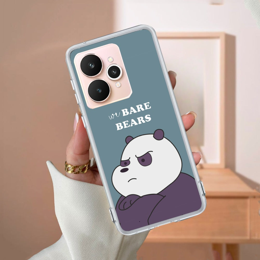 We Bare Bears Transparent Silicon Case Blue For Realme/Narzo