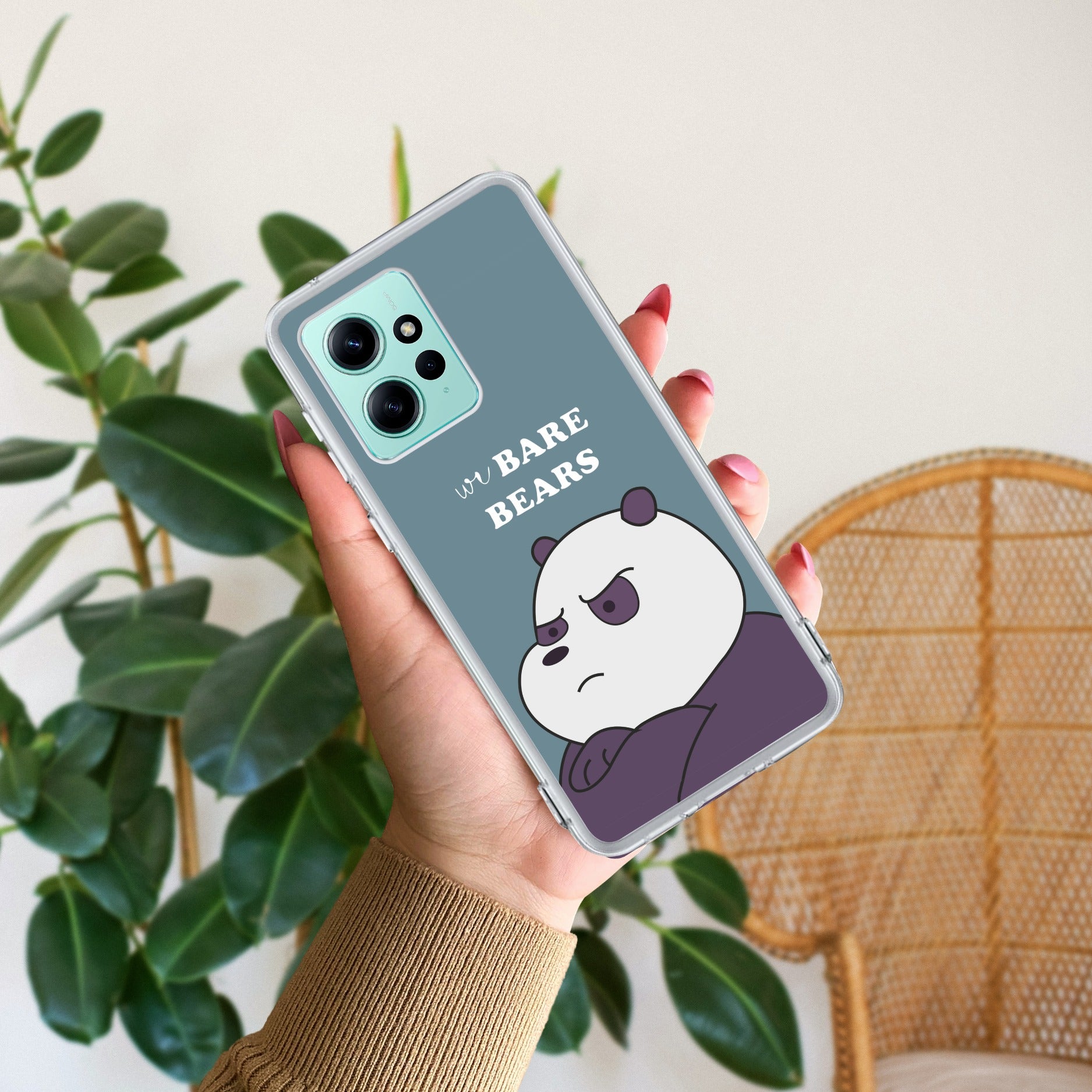 We Bare Bears Transparent Silicon Case Blue For Redmi Note 12 4G