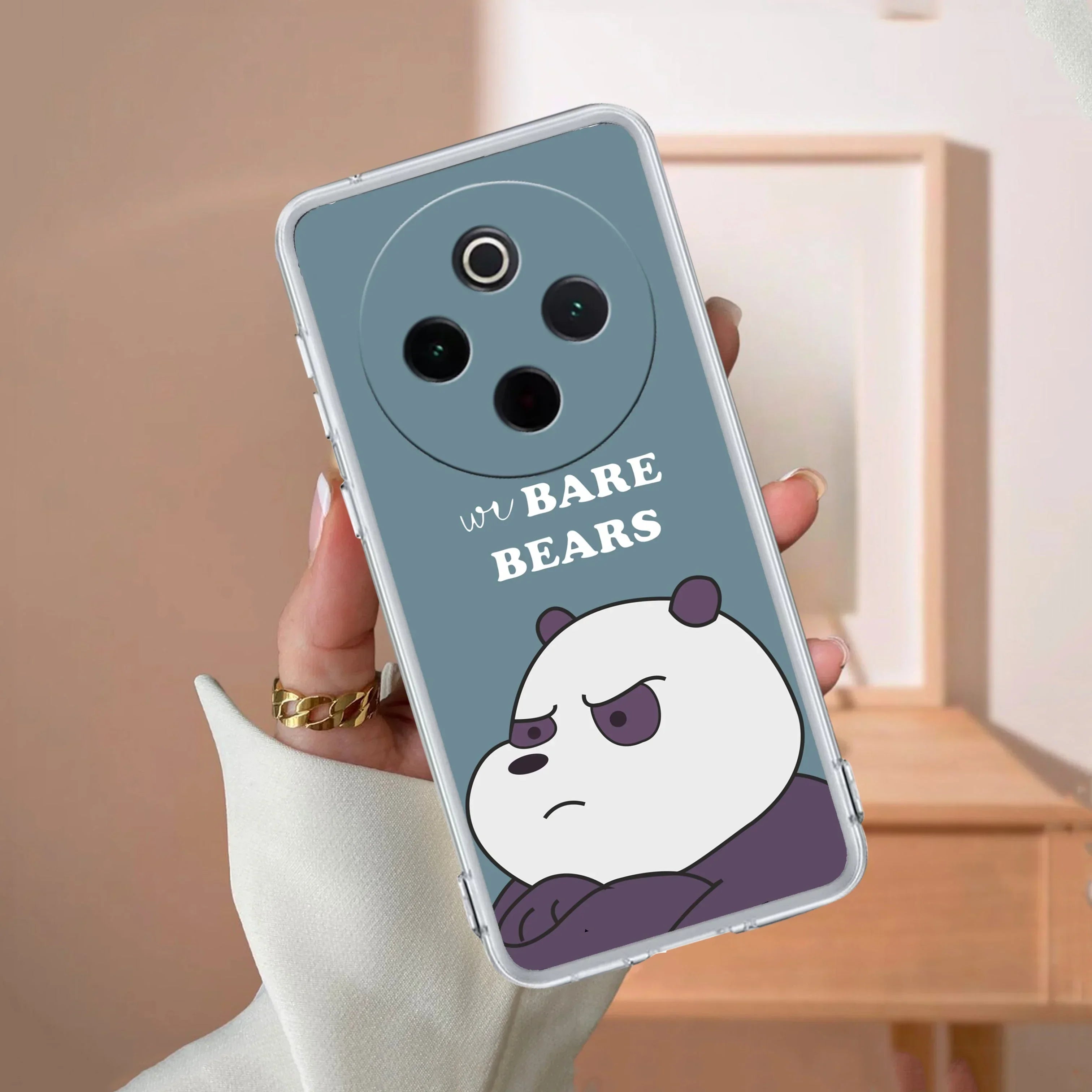 We Bare Bears Transparent Silicon Case Blue For Vivo T1x