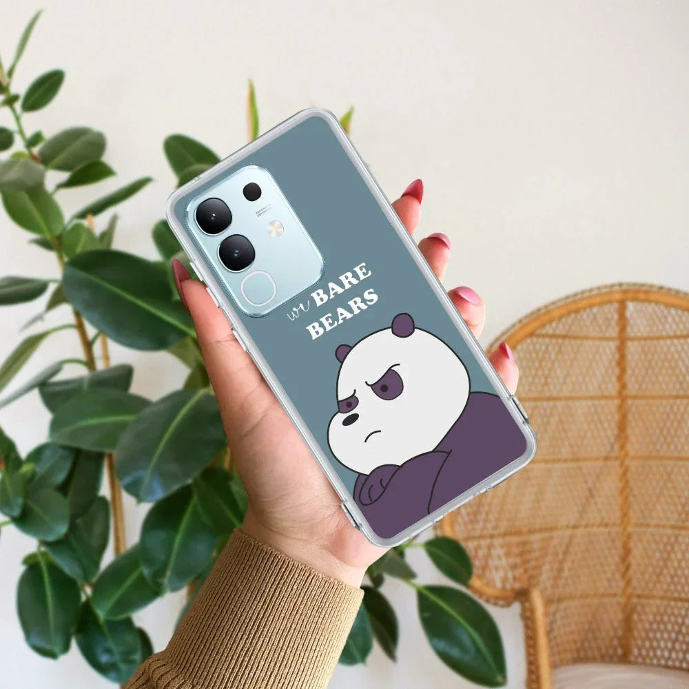We Bare Bears Transparent Silicon Case Blue For Vivo V21e 5G