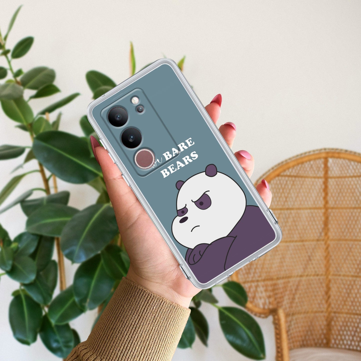 We Bare Bears Transparent Silicon Case Blue For Vivo