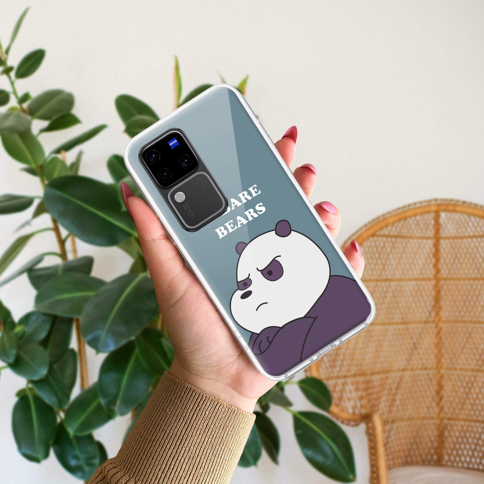 We Bare Bears Transparent Silicon Case Blue For Vivo V30 Pro 5G