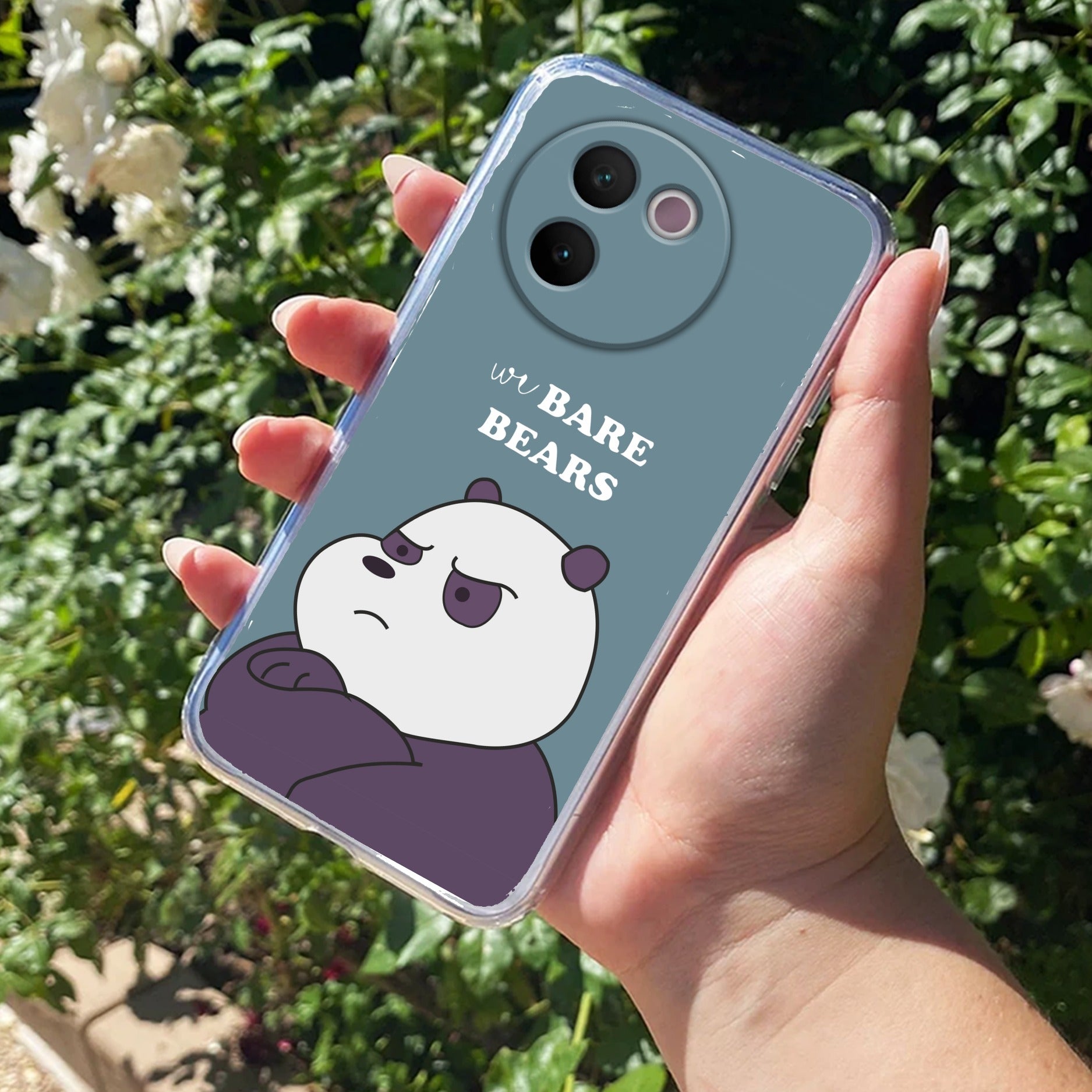 We Bare Bears Transparent Silicon Case Blue For Vivo V30e 5G