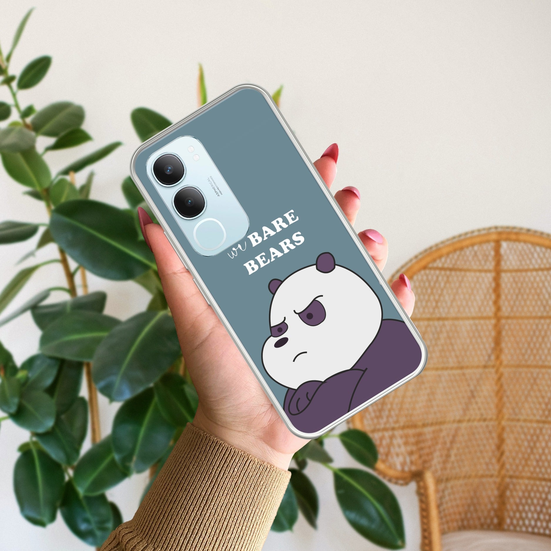We Bare Bears Transparent Silicon Case Blue For Vivo Y29 5G