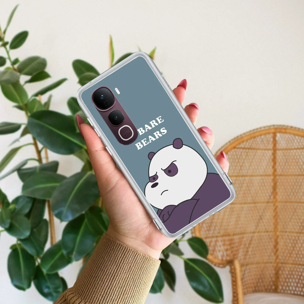 We Bare Bears Transparent Silicon Case Blue For Vivo T3 Lite 5G