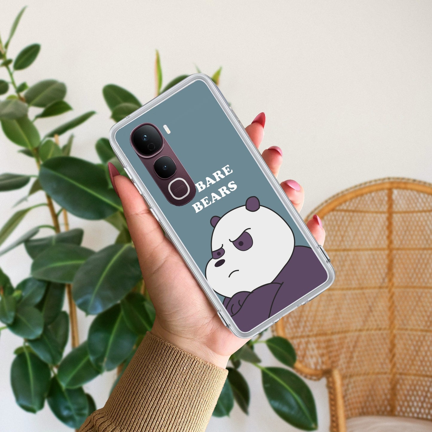 We Bare Bears Transparent Silicon Case Blue For Vivo