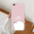 We Bare Bears Transparent Silicon Case Pink For iPhone 7 / iPhone 8 / iPhone Se 2020