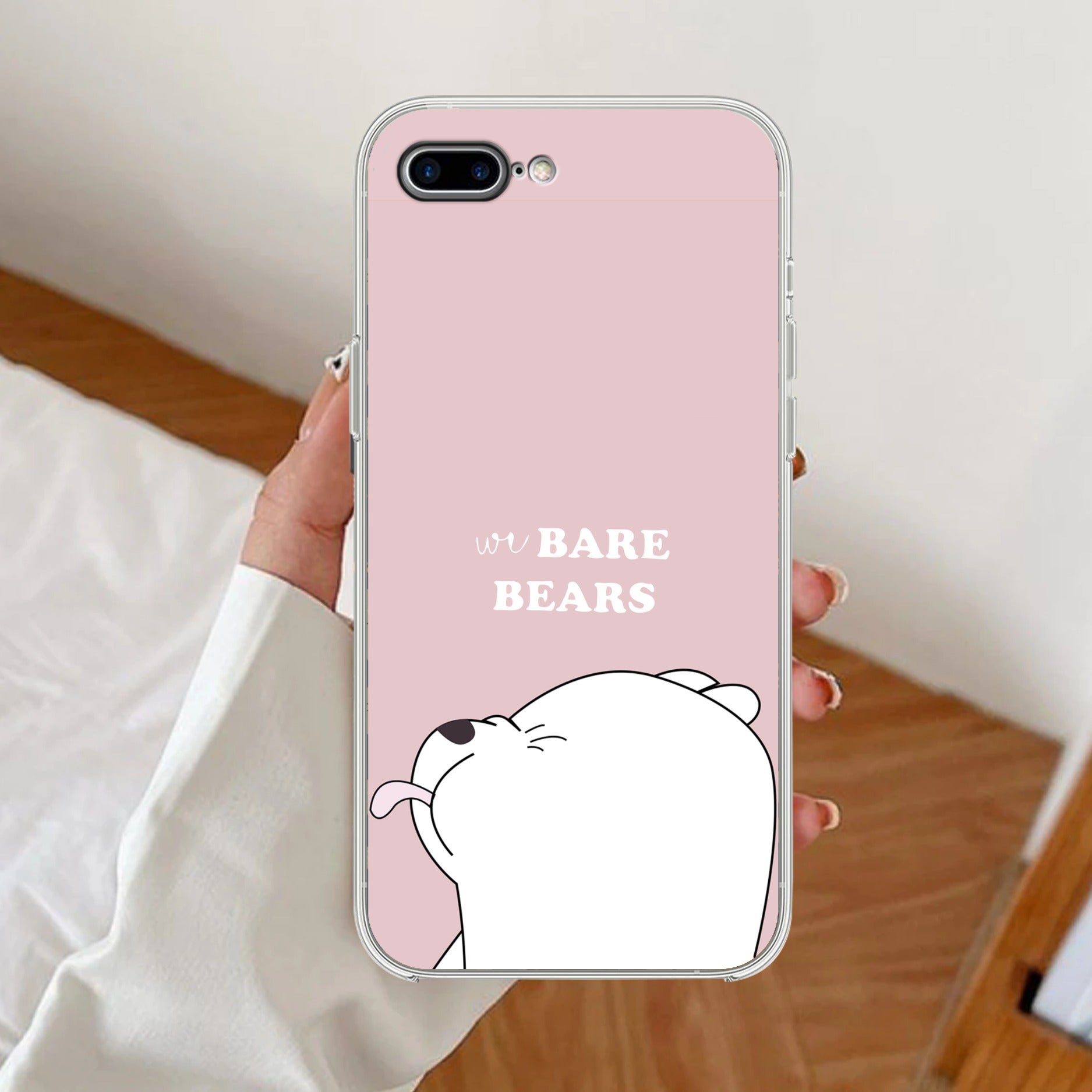We Bare Bears Transparent Silicon Case Pink For iPhone 7 Plus / iPhone 8 Plus