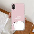 We Bare Bears Transparent Silicon Case Pink For iPhone Xs Max