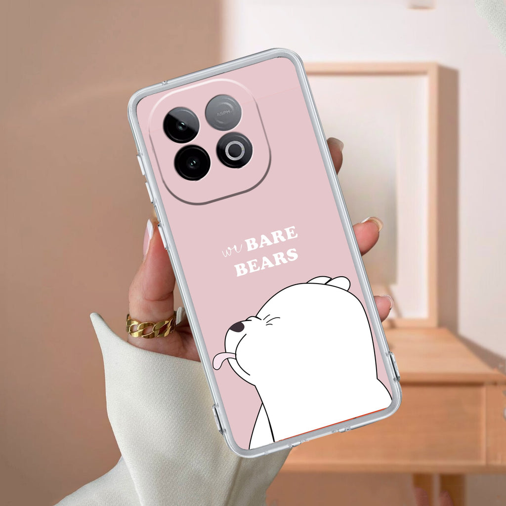 We Bare Bears Transparent Silicon Case Pink For iQOO Neo 10 5G