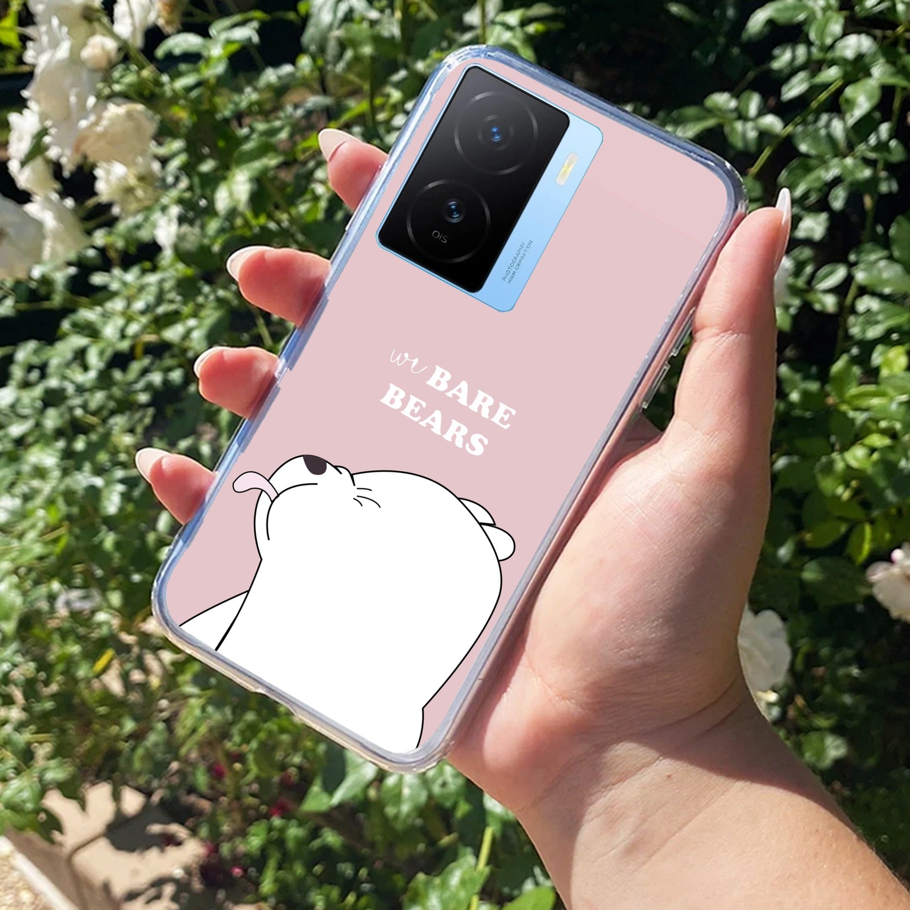 We Bare Bears Transparent Silicon Case Pink For iQOO Z7s 5G