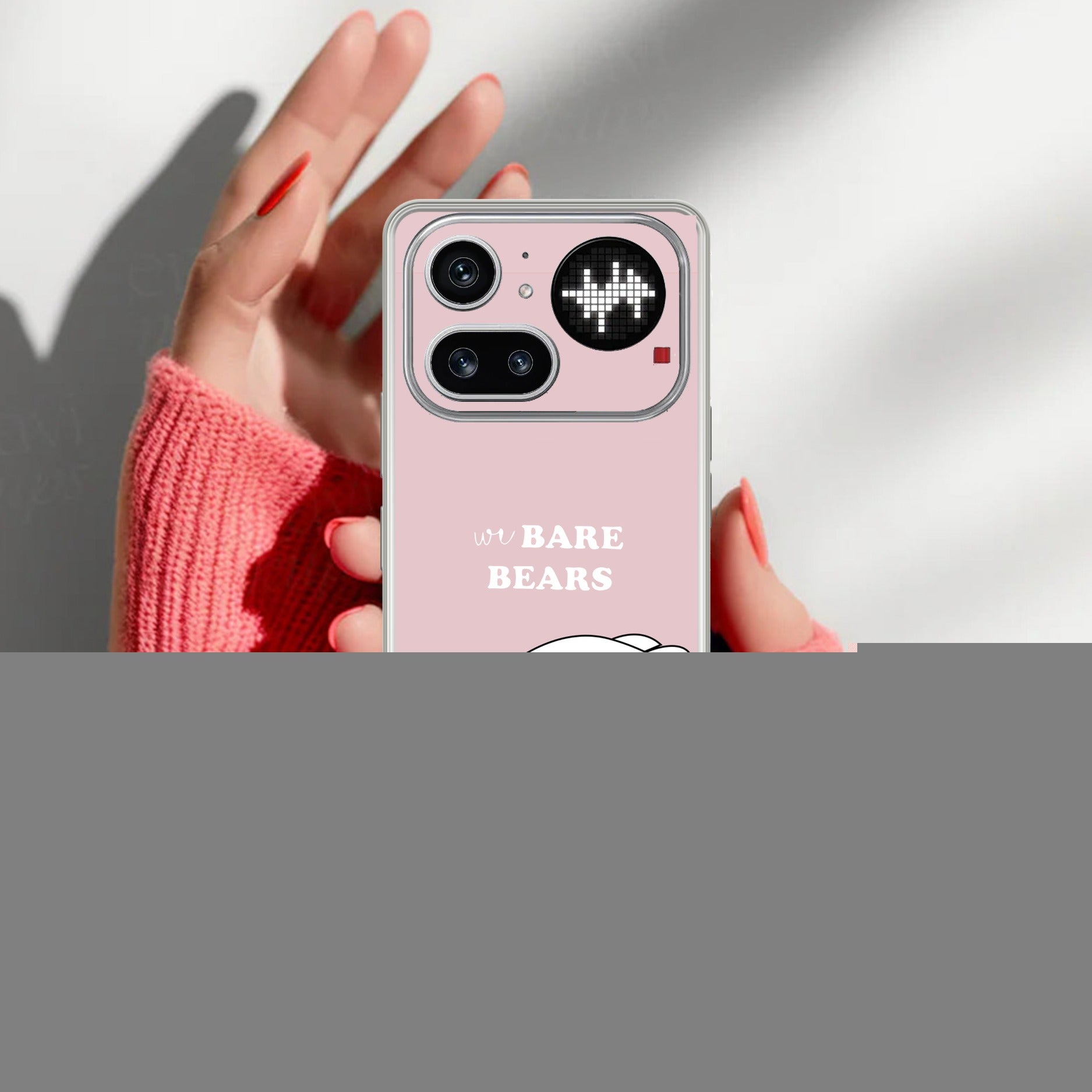 We Bare Bears Transparent Silicon Case Pink For Nothing Phone 4A Pro 5G
