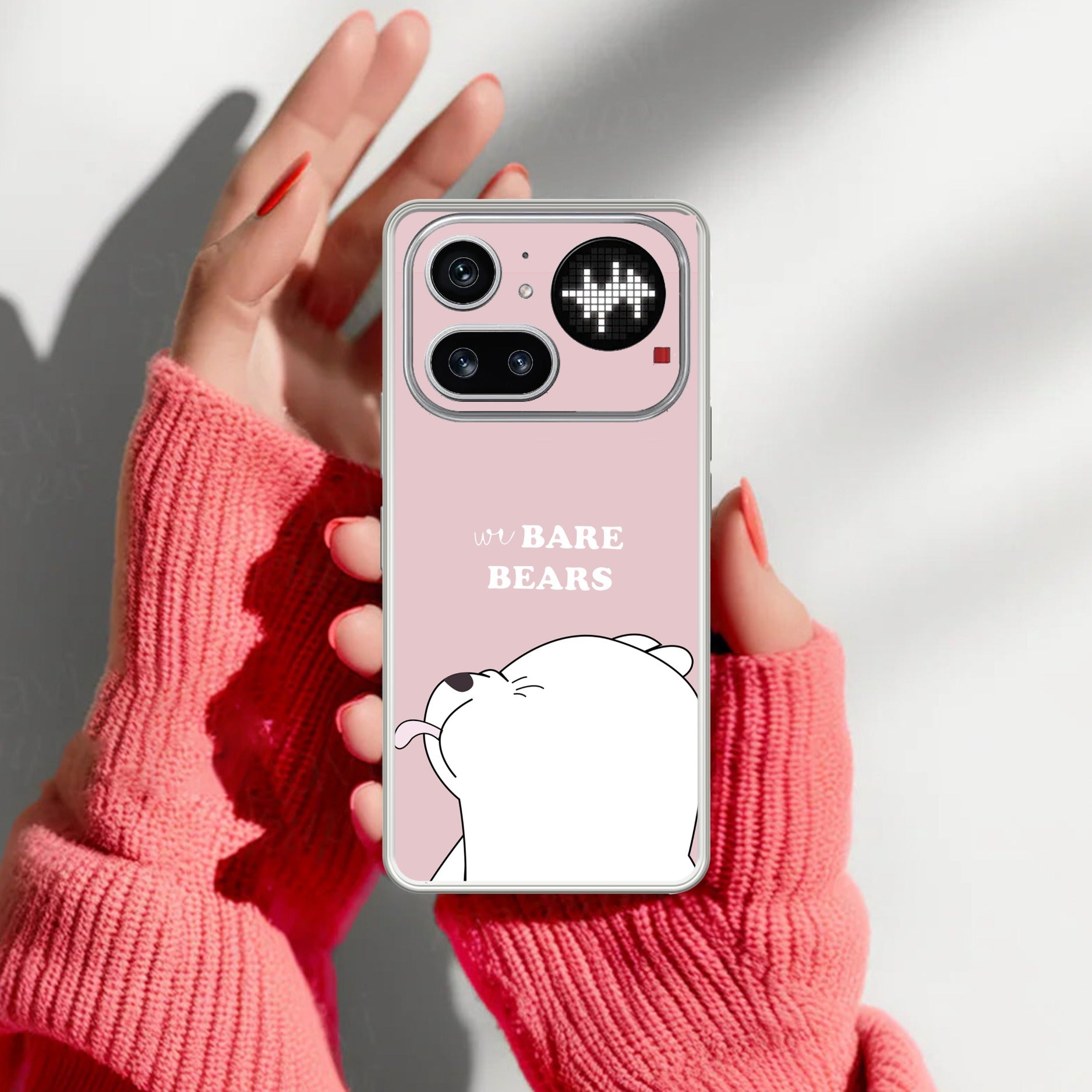 We Bare Bears Anti Yellow Case Pink For Nothing Phone 4A Pro 5G