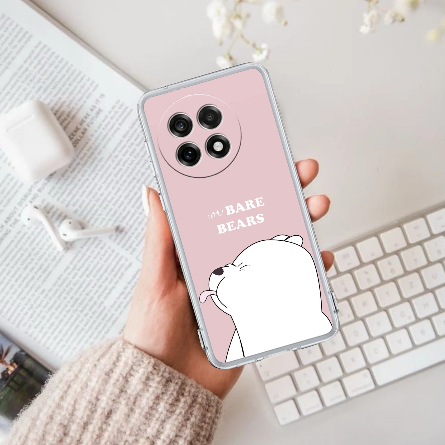 We Bare Bears Anti Yellow Case Pink For OnePlus 13R 5G