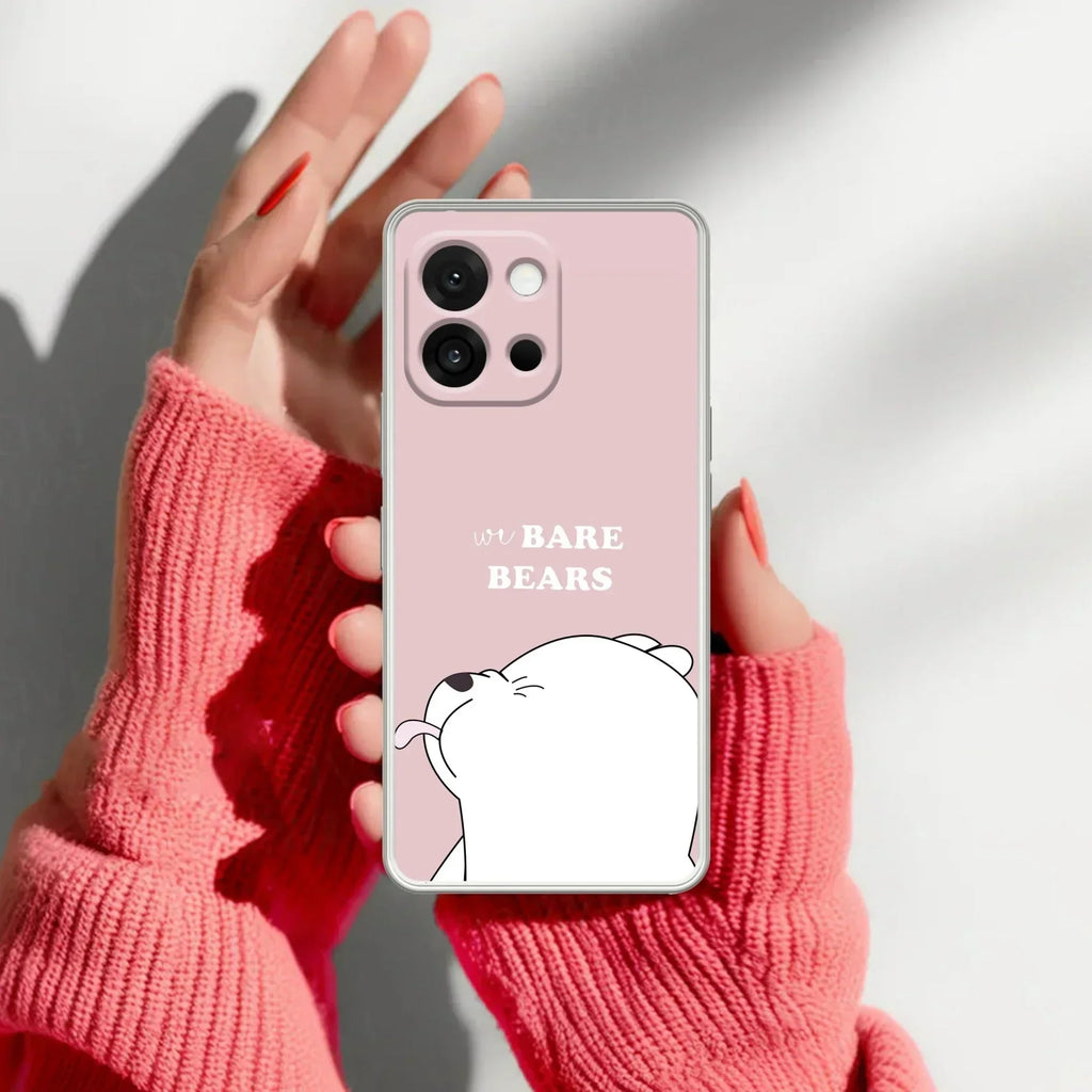 We Bare Bears Transparent Silicon Case Pink For OnePlus Nord 5 5G