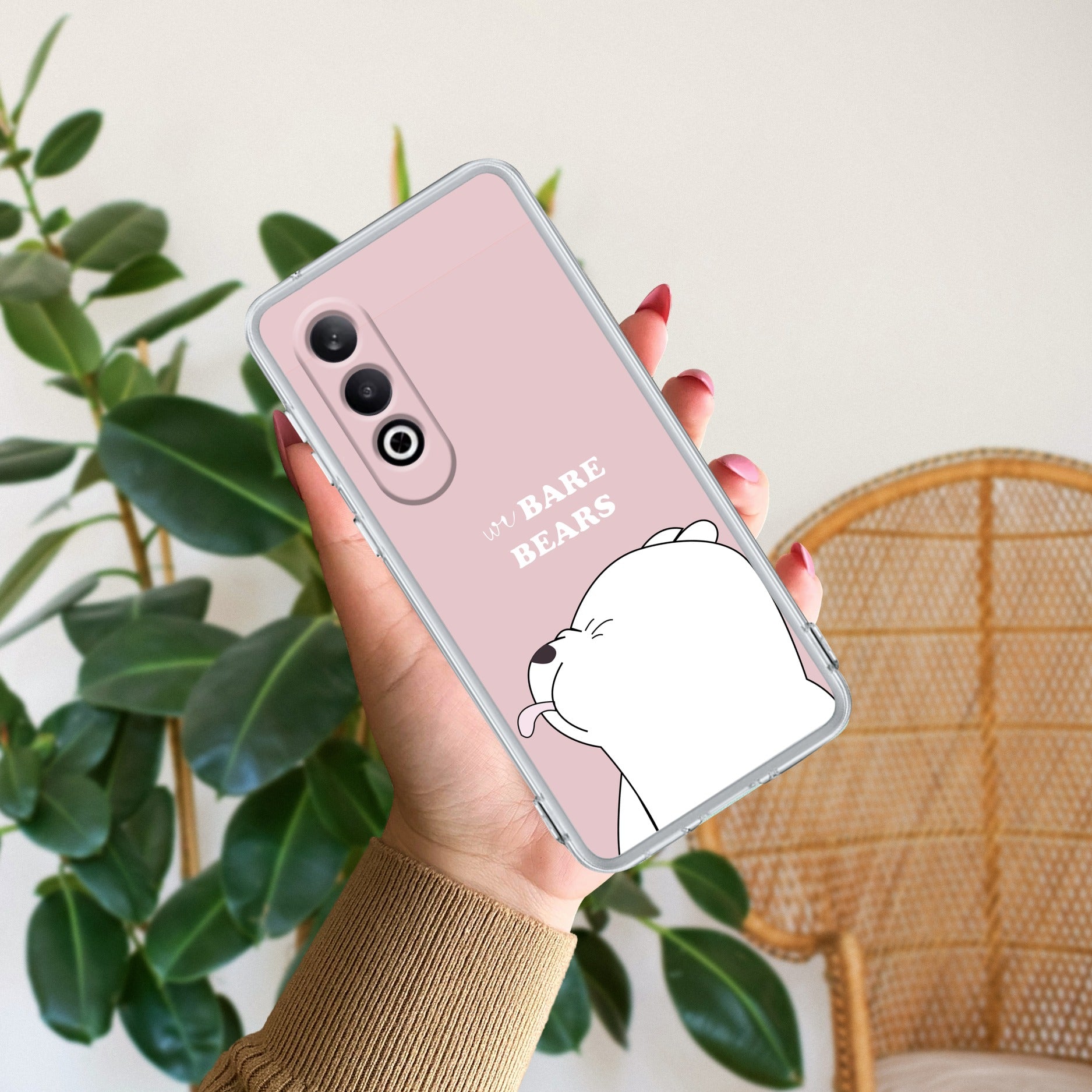 We Bare Bears Anti Yellow Case Pink For OnePlus Nord CE 4 5G