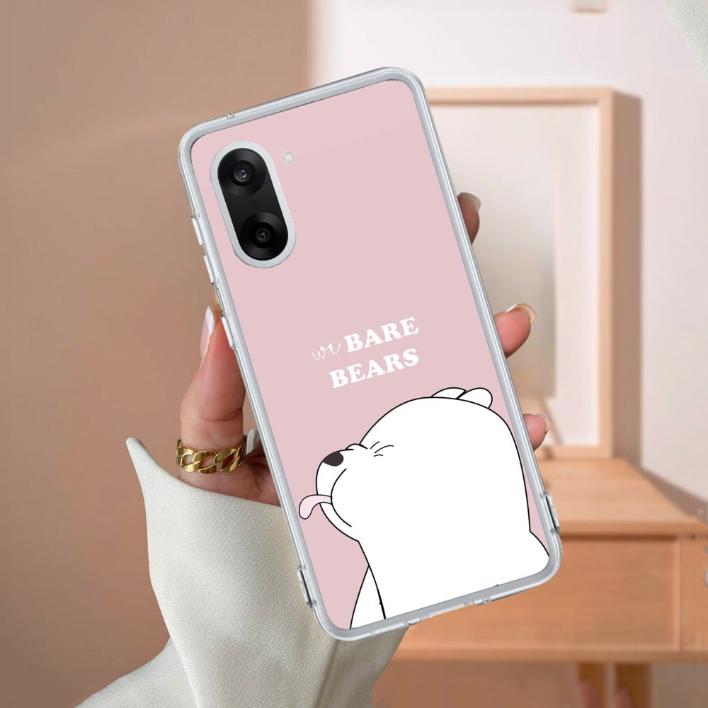 We Bare Bears Transparent Silicon Case Pink For OnePlus