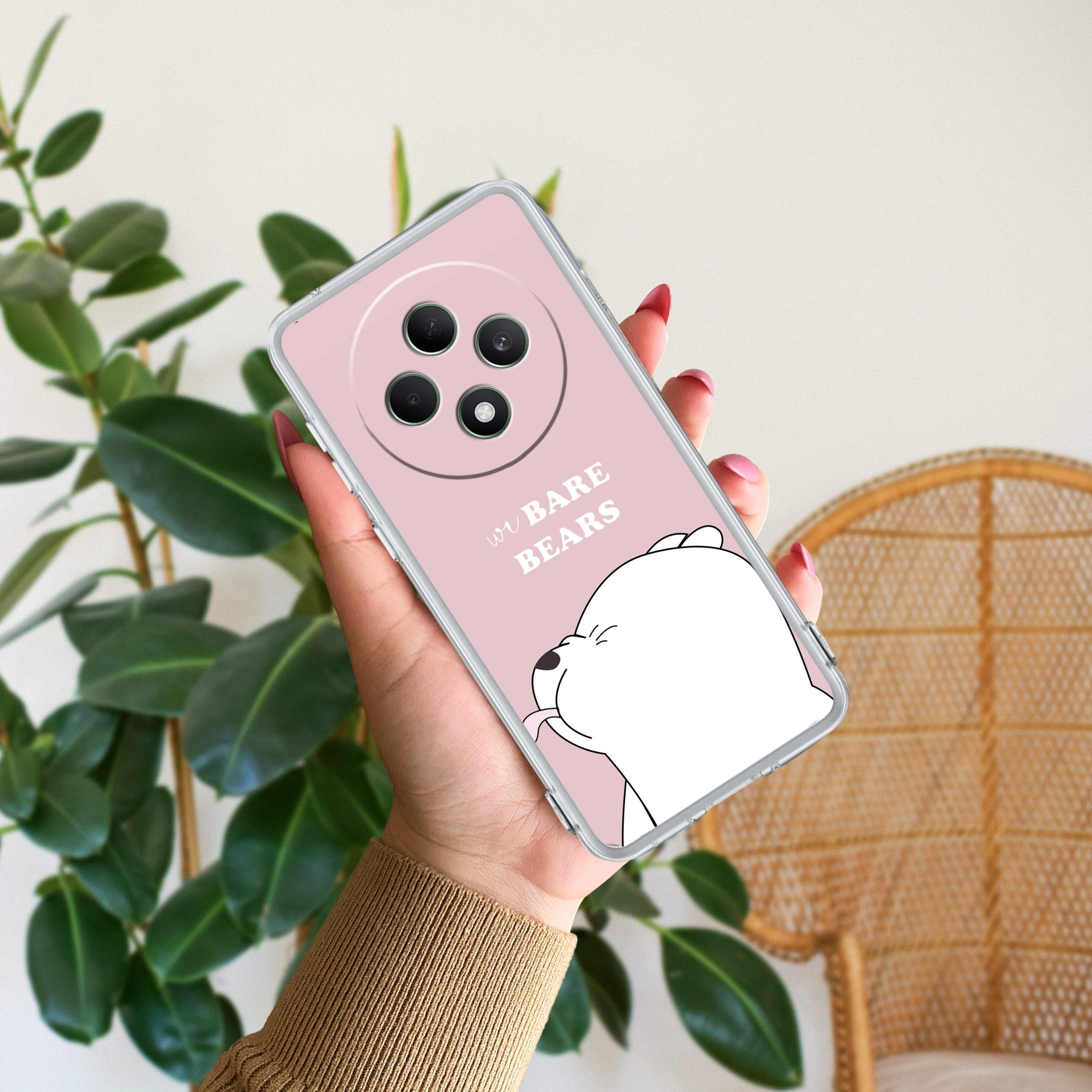 We Bare Bears Anti Yellow Case Pink For Oppo Reno 4 Pro