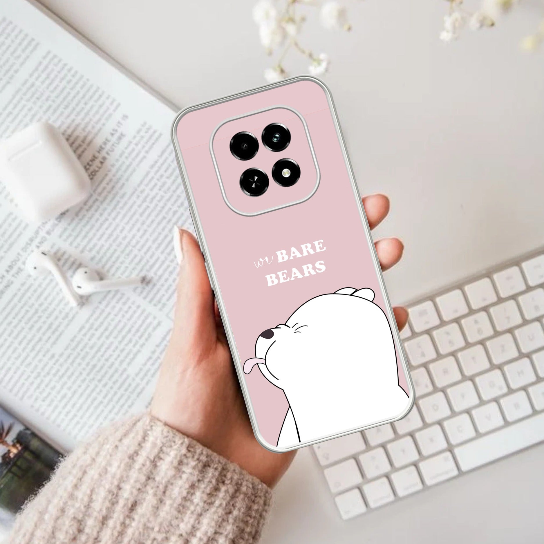 We Bare Bears Anti Yellow Case Pink For Oppo F29 5G