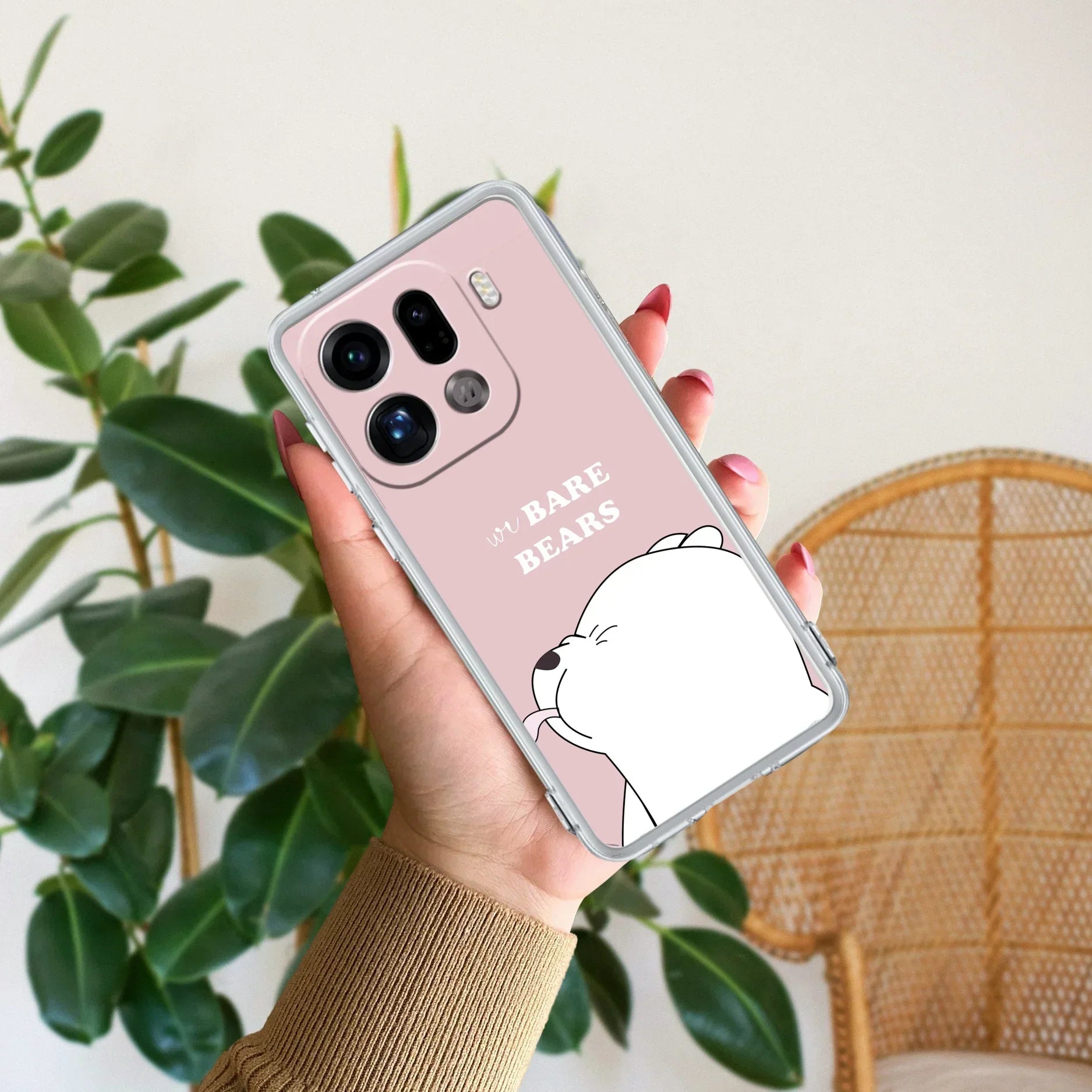 We Bare Bears Anti Yellow Case Pink For Oppo Find X9 Pro 5G