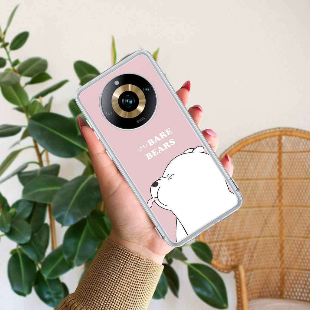 We Bare Bears Anti Yelllow Case Pink For Realme 11 Pro Plus 5G