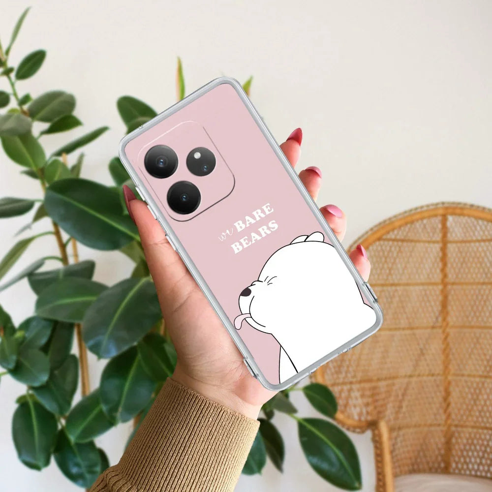 We Bare Bears Transparent Silicon Case Pink For Realme/Narzo - ShopOnCliQ