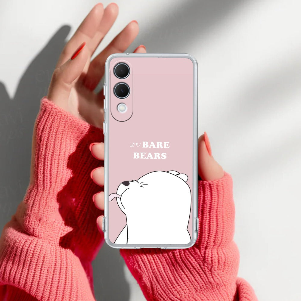 We Bare Bears Transparent Silicon Case Pink For Samsung