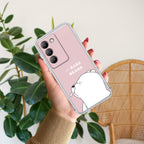 We Bare Bears Transparent Silicon Case Pink For Vivo T3 5G