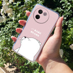 We Bare Bears Transparent Silicon Case Pink For Vivo V30e 5G