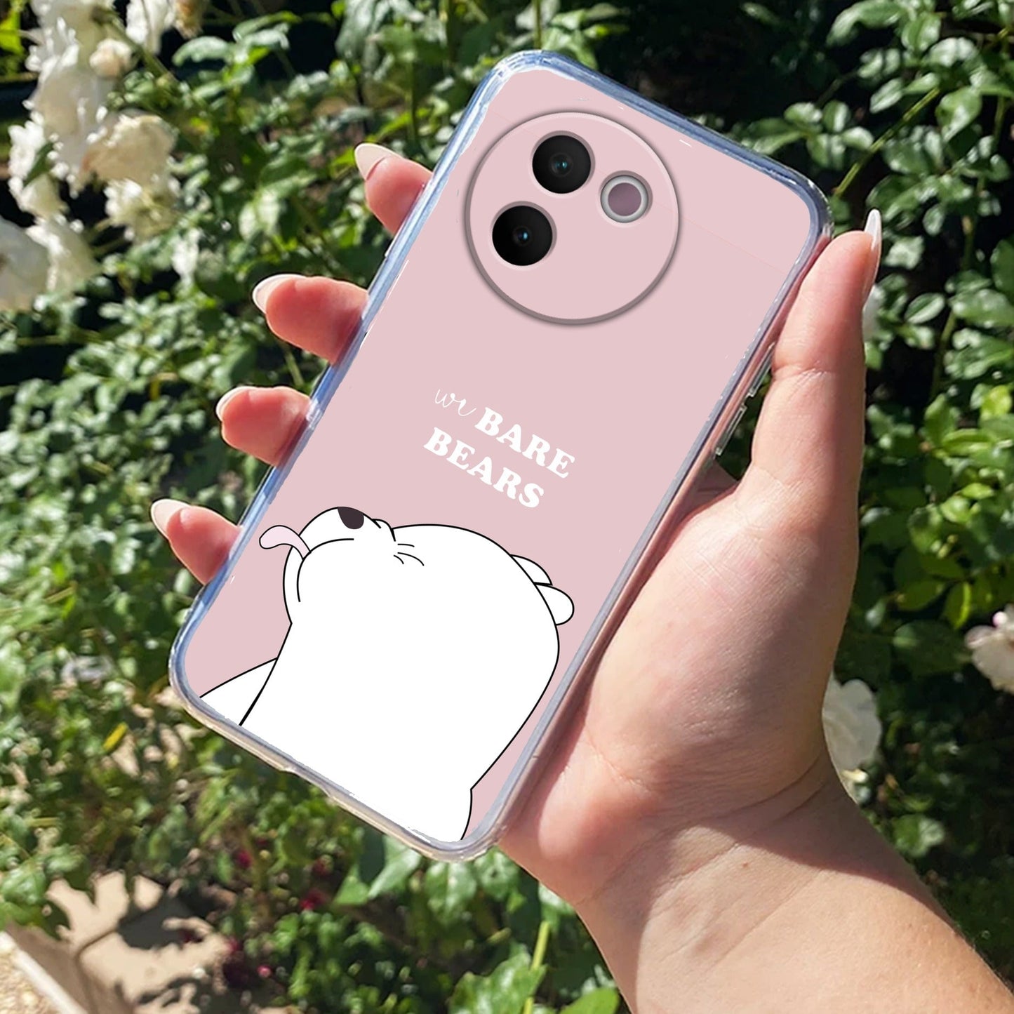 We Bare Bears Transparent Silicon Case Pink For Vivo