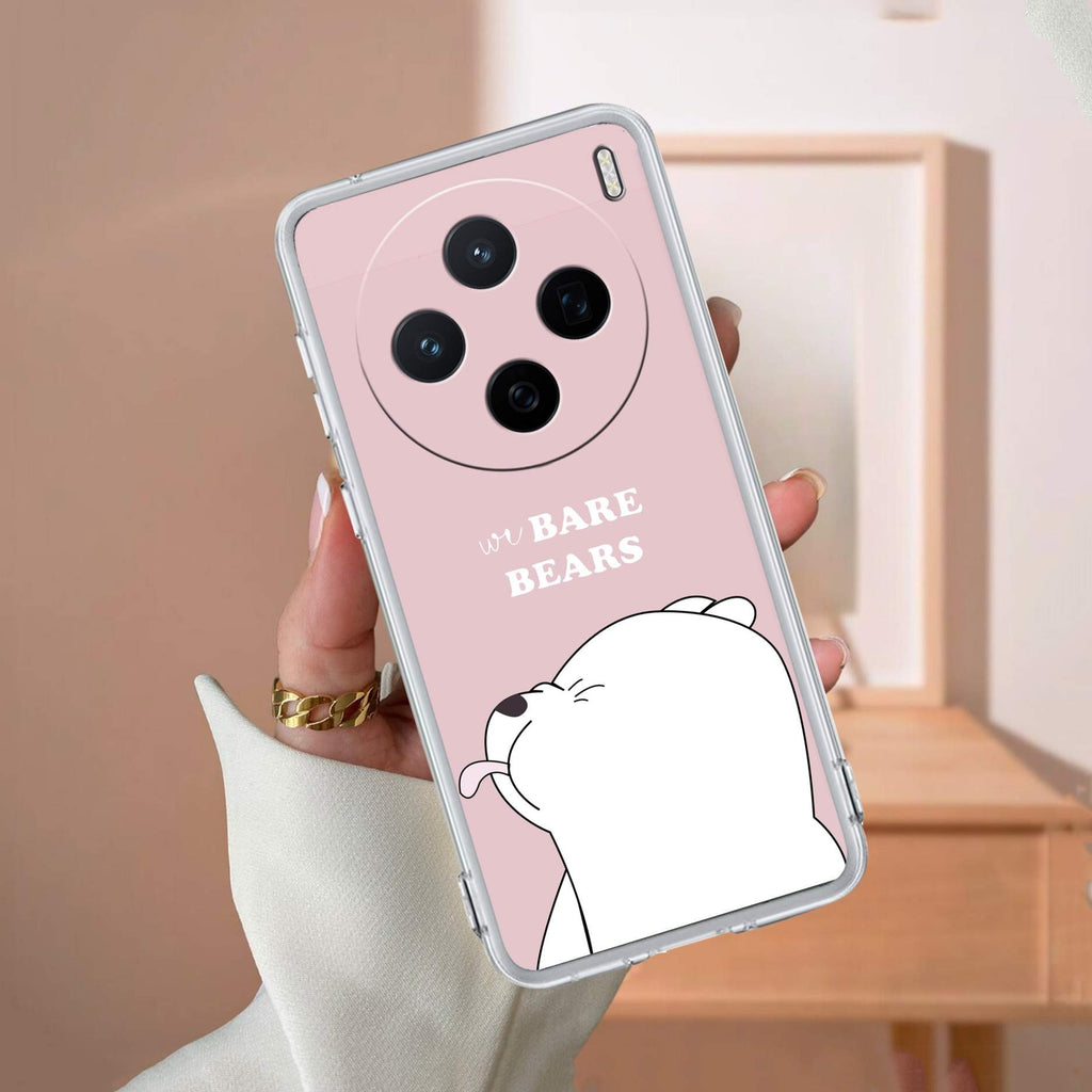 We Bare Bears Transparent Silicon Case Pink For Vivo Y400 5G