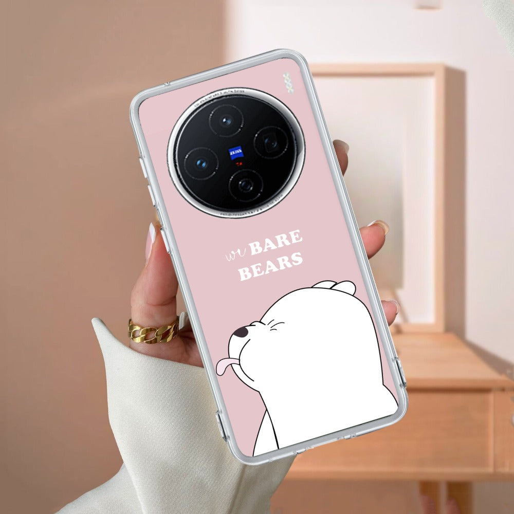 We Bare Bears Transparent Silicon Case Pink For Vivo
