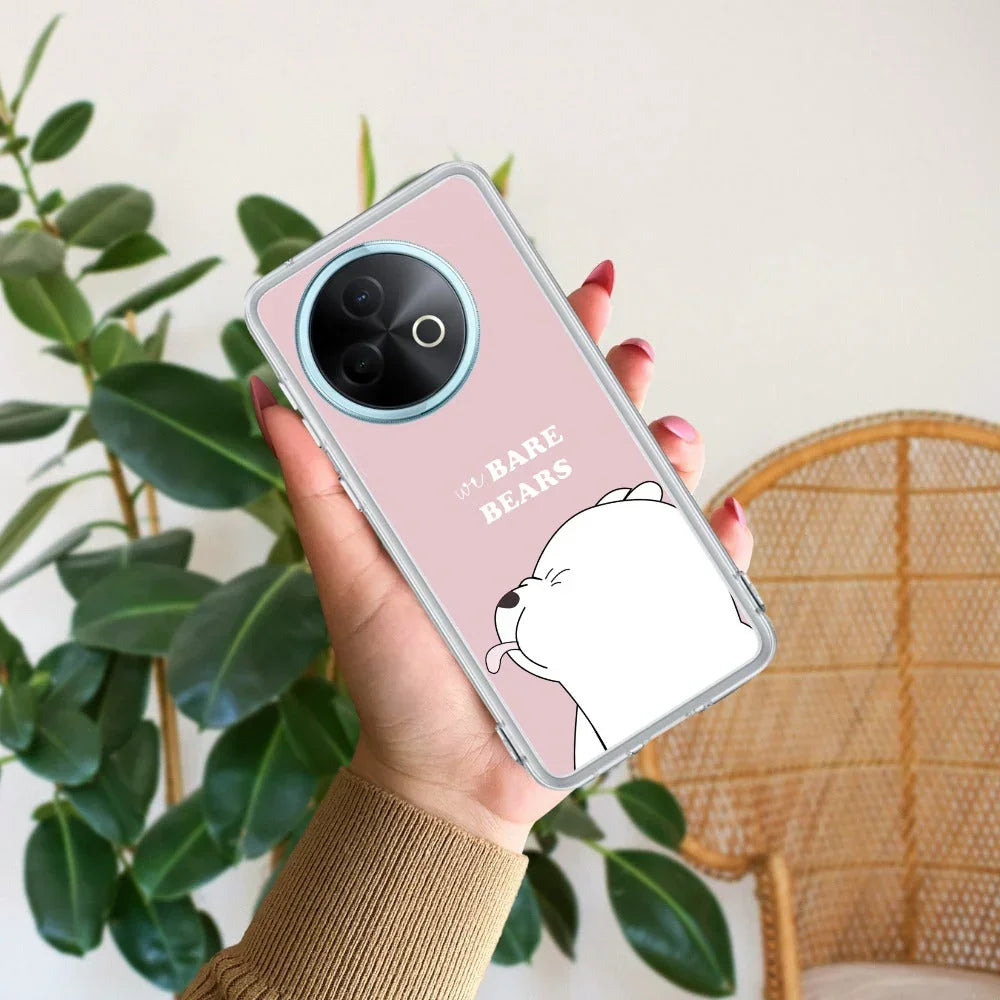 We Bare Bears Transparent Silicon Case Pink For Vivo Y39 5G