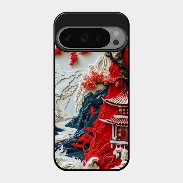 Whispers of Sakura Waves Glass Case Cover For Google Pixel 9 Pro 5G