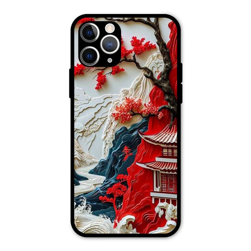 Whispers of Sakura Waves Glass Case Cover For iPhone - ShopOnCliQ