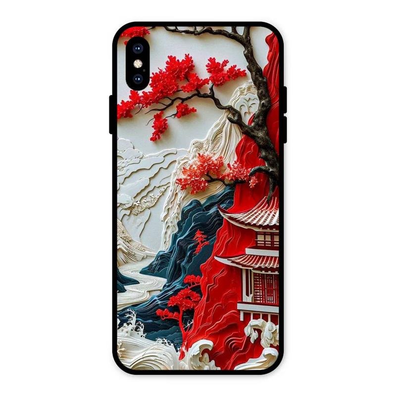 Whispers of Sakura Waves Glass Case Cover For iPhone XS Max