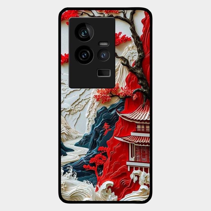 Whispers of Sakura Waves Glass Case Cover For Iqoo 11 5G