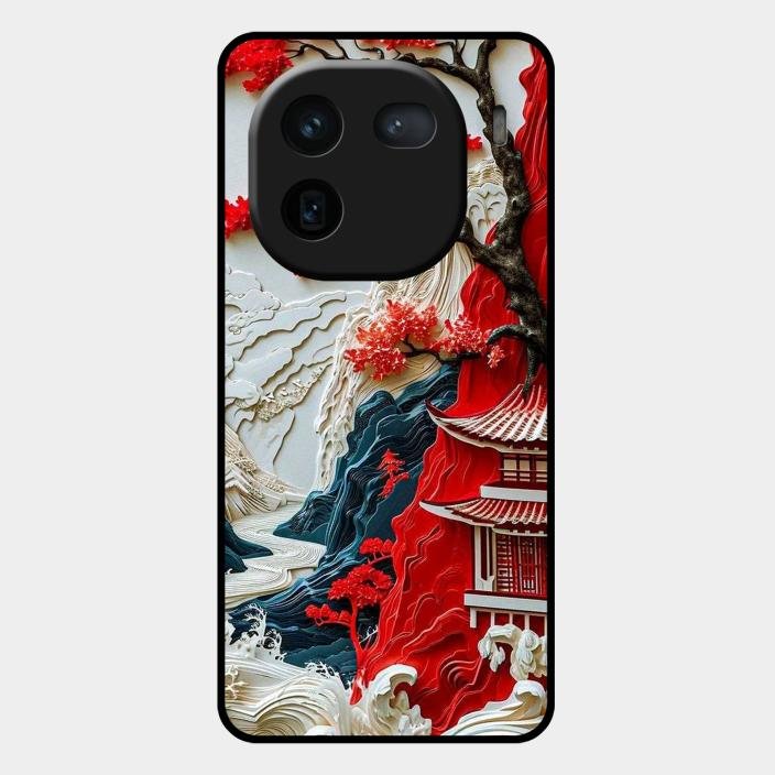 Whispers of Sakura Waves Glass Case Cover For Iqoo 12 5G
