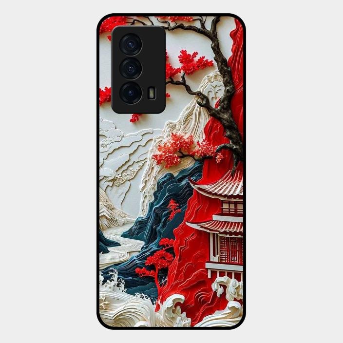 Whispers of Sakura Waves Glass Case Cover For Iqoo Z5 5G