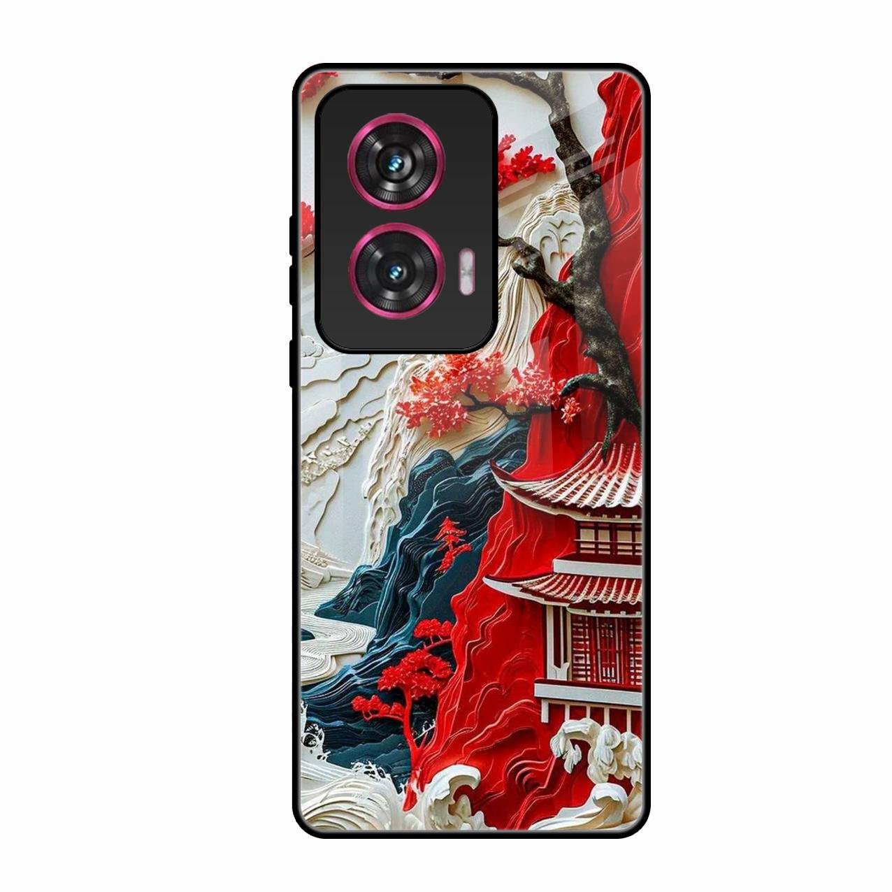 Whispers of Sakura Waves Glass Case Cover For Motorola Edge 50 Fusion 5G