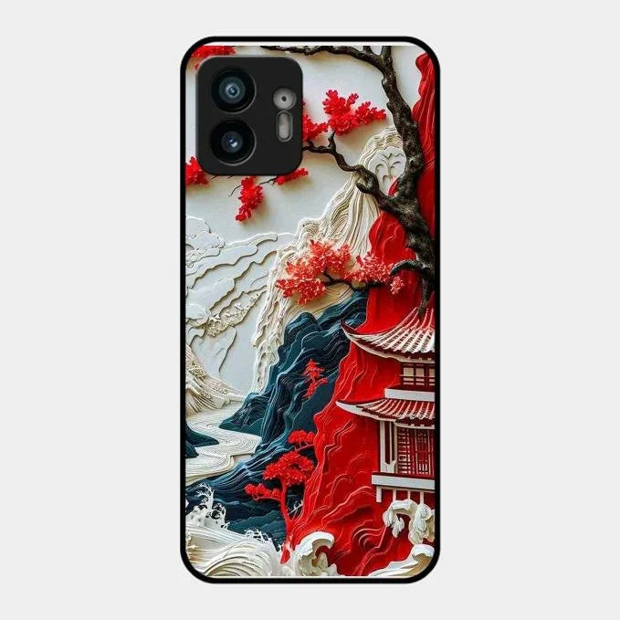 Whispers of Sakura Waves Glass Case Cover For Nothing - ShopOnCliQ