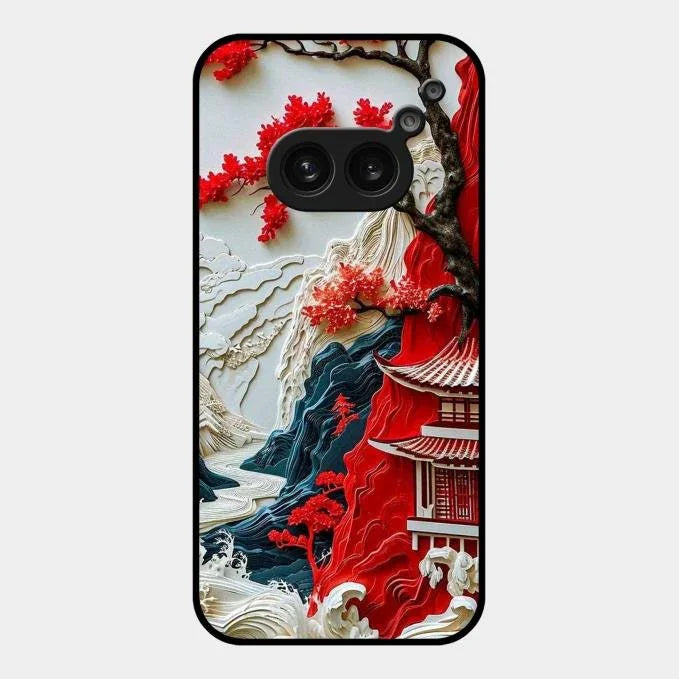 Whispers of Sakura Waves Glass Case Cover For Nothing - ShopOnCliQ
