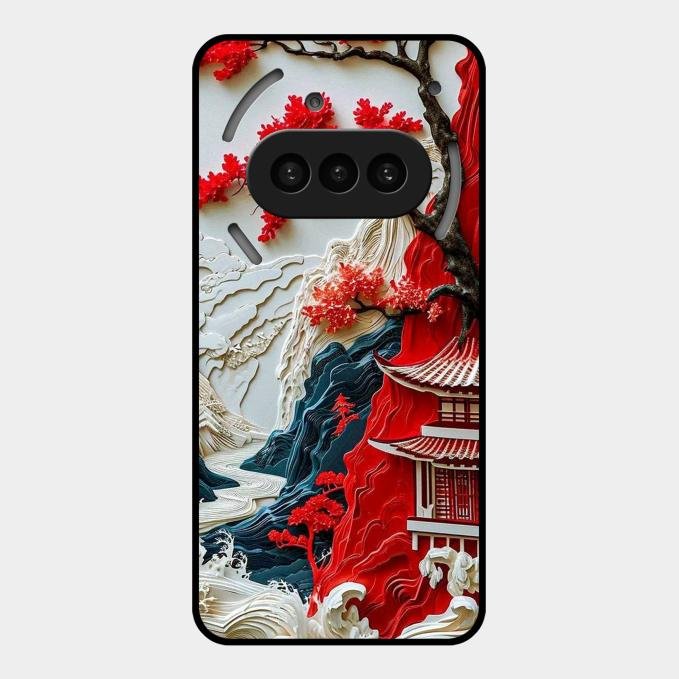 Whispers of Sakura Waves Glass Case Cover For Nothing Phone 3A 5G