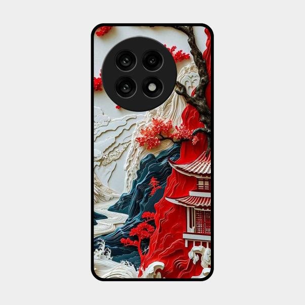 Whispers of Sakura Waves Glass Case Cover For Oneplus 13R 5G