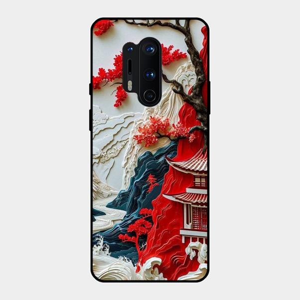 Whispers of Sakura Waves Glass Case Cover For Oneplus 8 Pro