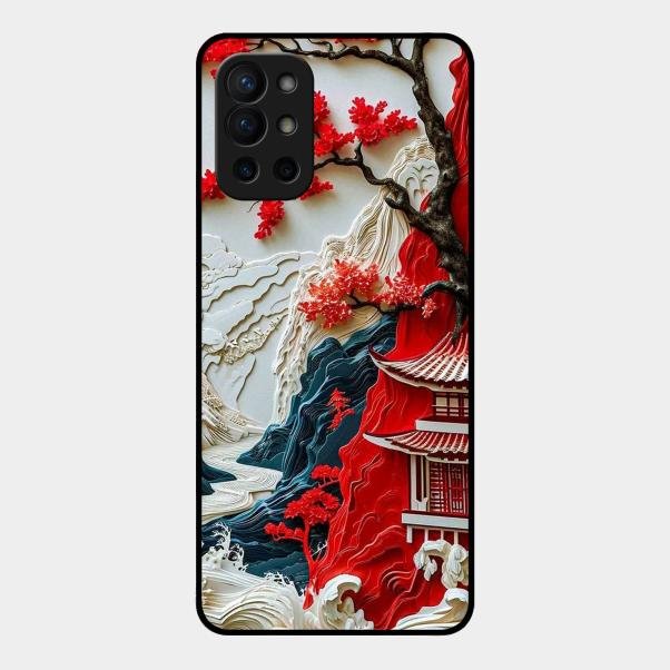 Whispers of Sakura Waves Glass Case Cover For Oneplus 9R 5G