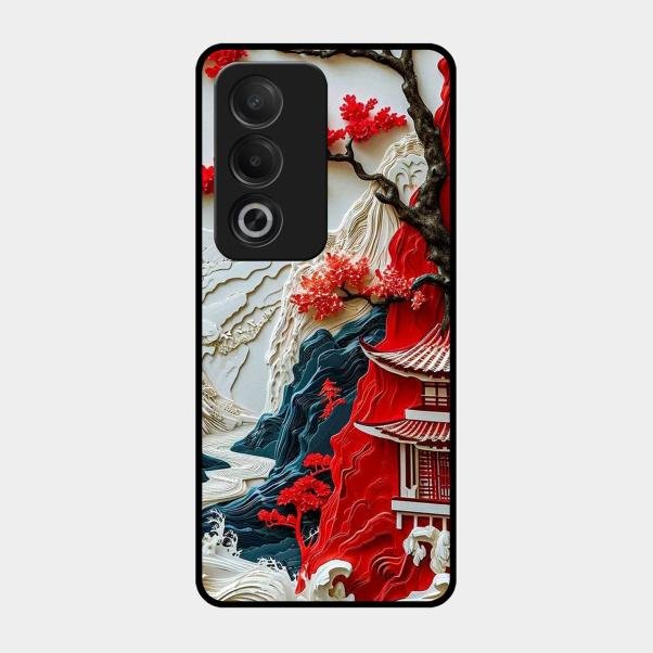 Whispers of Sakura Waves Glass Case Cover For Oppo - ShopOnCliQ
