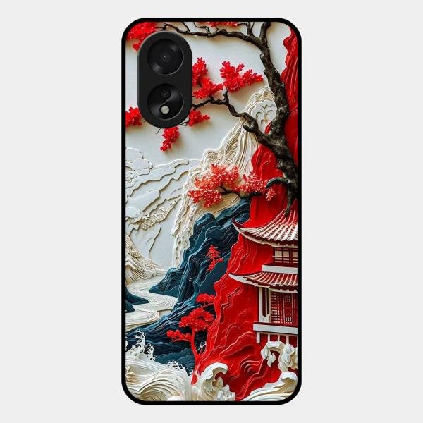 Whispers of Sakura Waves Glass Case Cover For Oppo A38